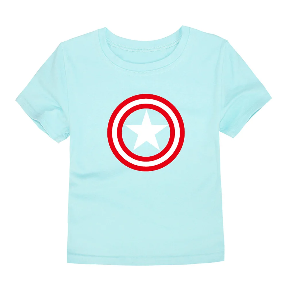 TINOLULING/футболка для мальчиков «Капитан Америка»; Детские брендовые Топы; футболки с супергероями для маленьких девочек; детская футболка с человеком-пауком для От 2 до 14 лет