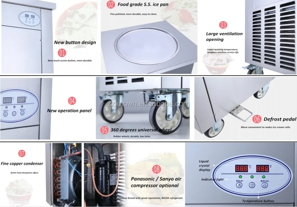 Нержавеющая сталь 220 V/110 V двойной Круглый лед кастрюли машина для жареного мороженого ролл машина с R410A хладагента (Бесплатная доставка по