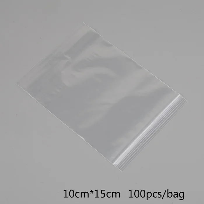 100 шт многоразмерный пакет с замком-молнией, прозрачный полиэтиленовый пакет, легко стираемый пластиковый маленький мешок для подарков, упаковка для ювелирных изделий, самозапечатывающаяся сумка - Цвет: 05