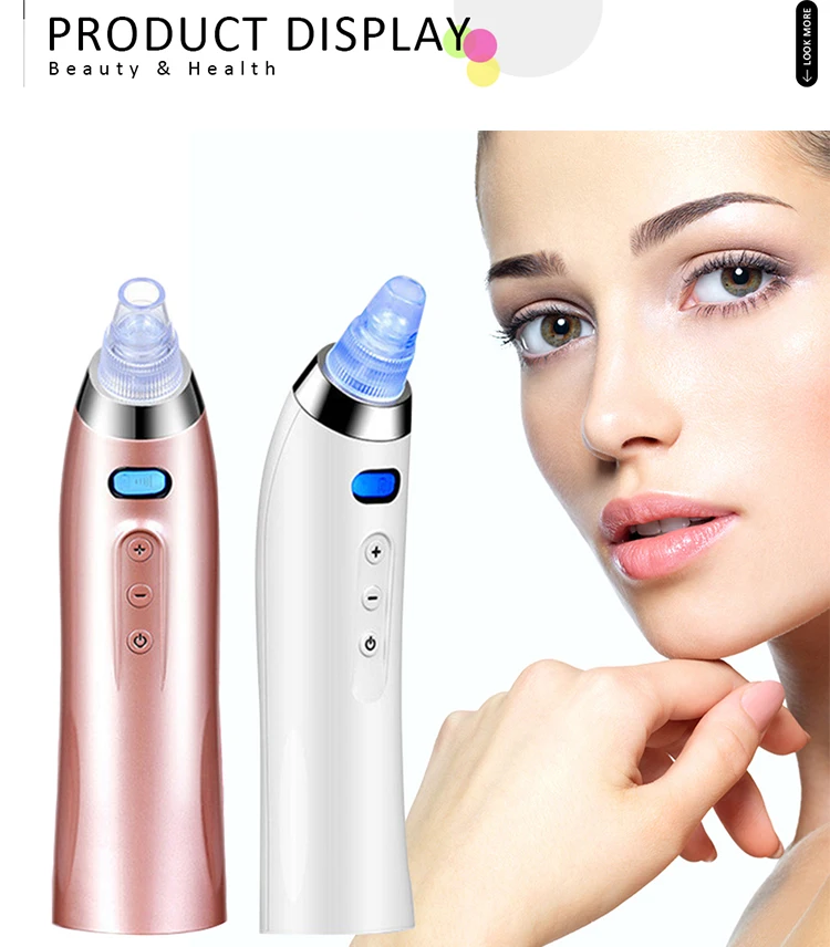 Removedor de Sucção a Vácuo para Aspirador de pó para Limpeza Facial Pore Cleaner Cravo Acne Pimple Remover Tool Pontos Pretos 7 Aspirador de pó para Limpeza Facial Acne Pontos Pretos