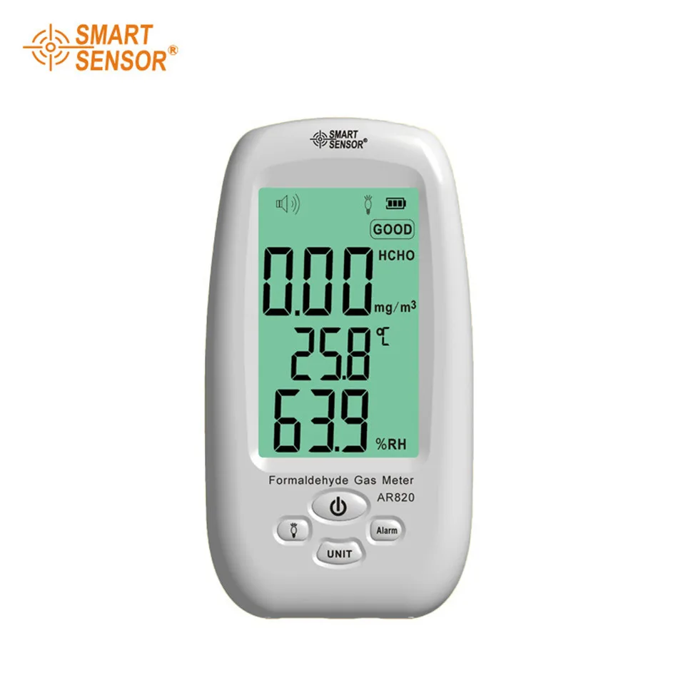 AR820 Formaldehyde Gas Detector Monitor With Sound Light Alarm Temperature Humidity Tester Measuring Range:0~5.0PPM | Инструменты