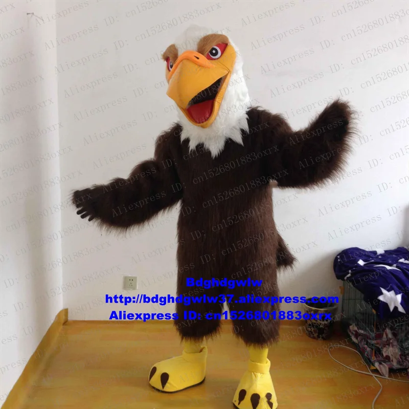 Коричневое белое длинное меховое кольцо с головой орла Tercel Tiercel Falcon Vulture маскарадный костюм для взрослых праздничные дни Grand Bodog казино zx1256