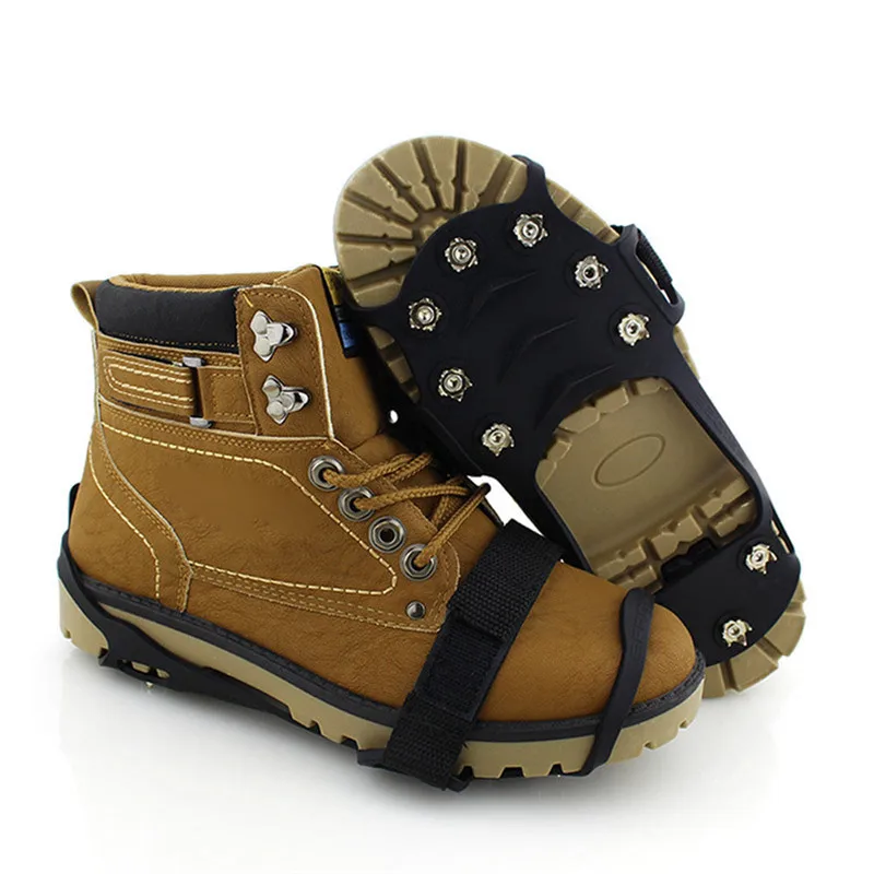 Ice Cleat Spikes Boot Crampons Lightweight Non slip Five tooth Winter