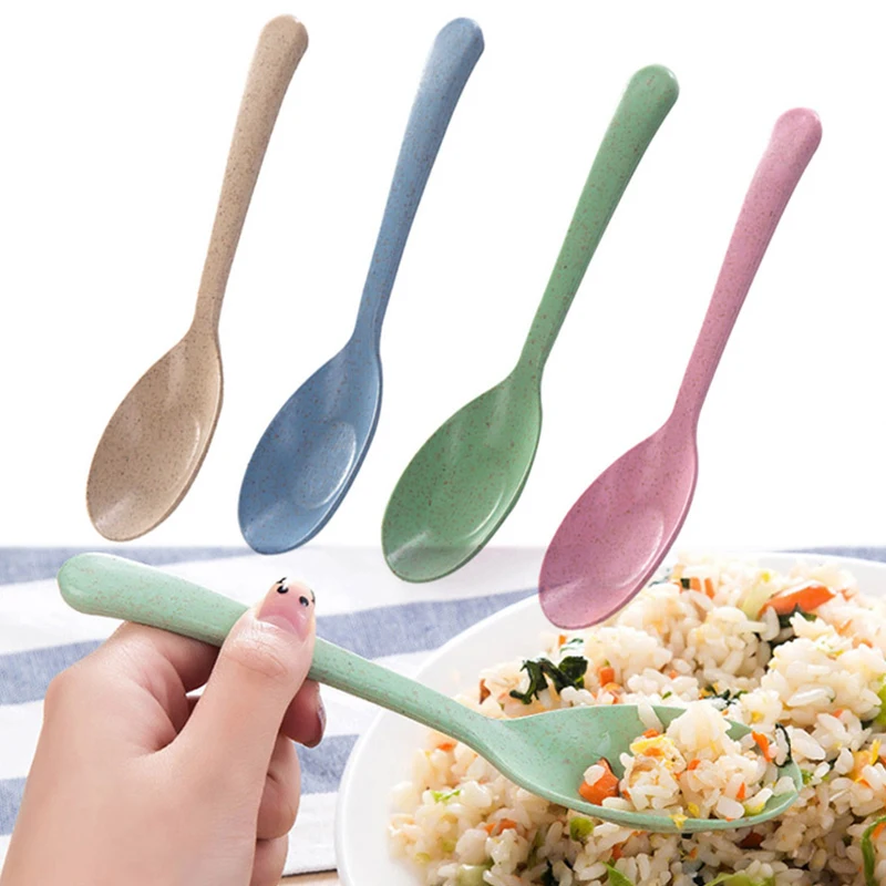 

4pcs Wheat Straw Coffee Spoon Scoop of Ice Cream Scoop of Dessert Spoon Creative Cutlery Kitchen accessories