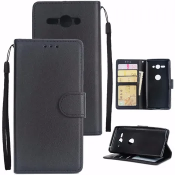 

10pcs/lot free shipping Solid color Wallet PU Leather +TPU Case For Sony XZ2/XZ2 Compact XA2 L2 With Photo Frame Card Slots