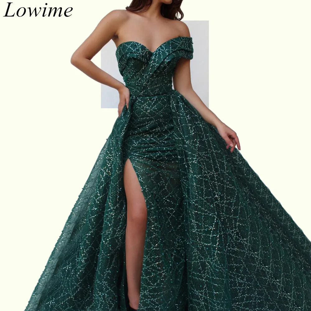 

Newest Dark Green Two Pieces Evening Dresses 2019 Long Mermaid Sweetheart Sexy Prom Party Dress Openning Ceremony Gowns Custom