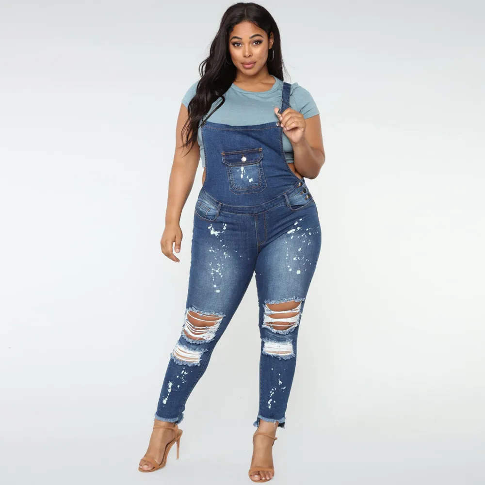 2019 Newest Ladies Bravo Wonderful Casual Denim Bib Hole Pants Overalls Jeans Demin Trousers Jumpsuit |
