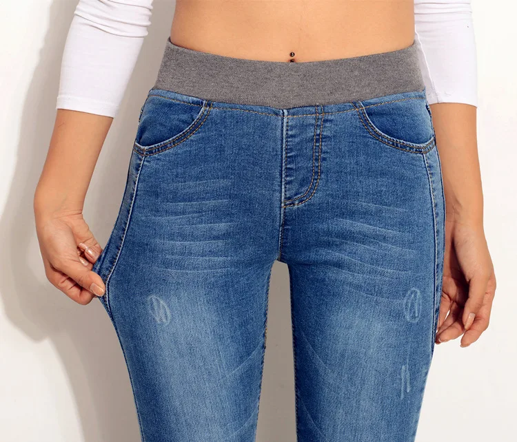 Velvet warm Jeans for women with high waist tight Jeans winter pencil trousers woman skinny jeans stretching Plus large size ksubi jeans