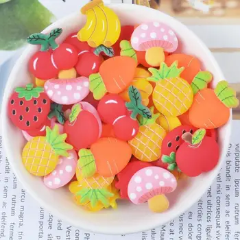 

Cartoon Fruit Strawberry banana cherry Resin Flatback Children Kids Flat Back Accessory Craft DIY Hair Bow Center Scrapbooking