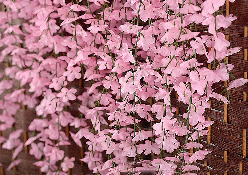 Искусственные вишня ротанга Peach Blossom Цветок стене висит цветок винограда Искусственные цветы Главная Свадебные Фоновые украшения