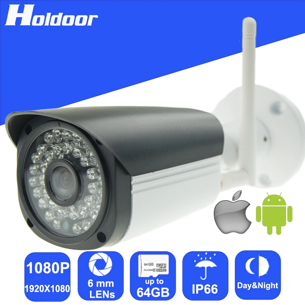 

Wireless 1080P 6mm Lens Security surveillance P2P Outdoor Camera IR Cut Night Vision Motion Detection Alarm Email Alert Onvif