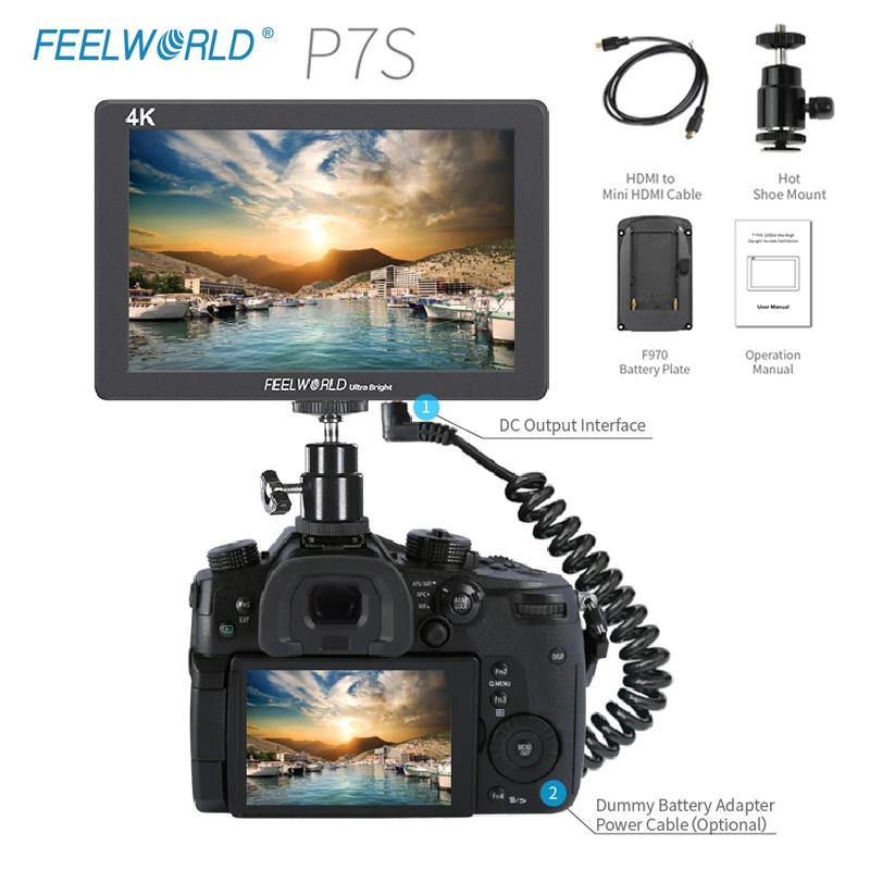 FEELWORLD P7S 7 дюймов 2200nit ультра яркий 3G-SDI на поле камеры DSLR профессиональный монитор