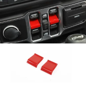 

2 Pieces / Set ABS Button Cover Cap Sticker Suitable for Jeep Wrangler JL 2018 2019 Car Styling Accessories