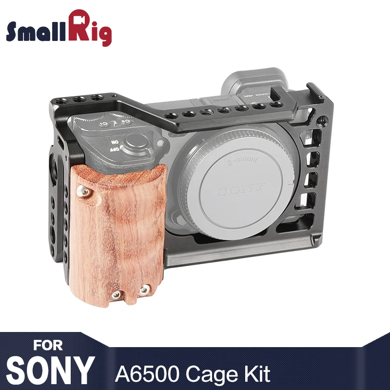 Kit de jaula de cámara pequeña 6500 para cámara Sony A6500 con mango de madera soporte de forma estabilizador de jaula A6500 2097 - 1