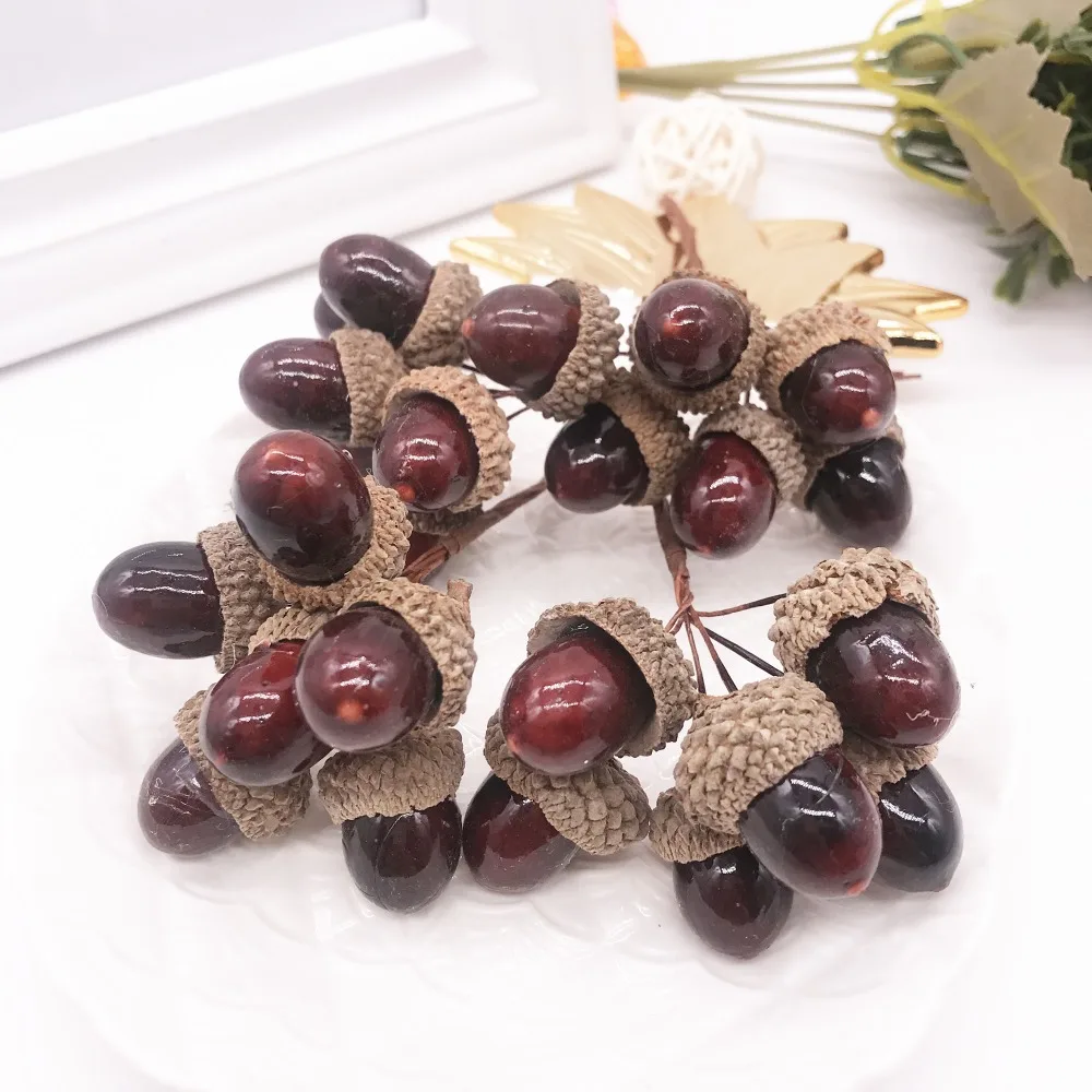 6 pcs foam pine cone handmade artificial bouquet Christmas wedding home berry decoration DIY gift box scrapbooking wreath flower