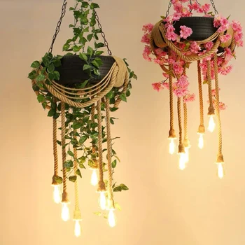 

tyre plant chandelier wind personality music theme restaurant bar walnut decorative flowers in the lamps and lanterns
