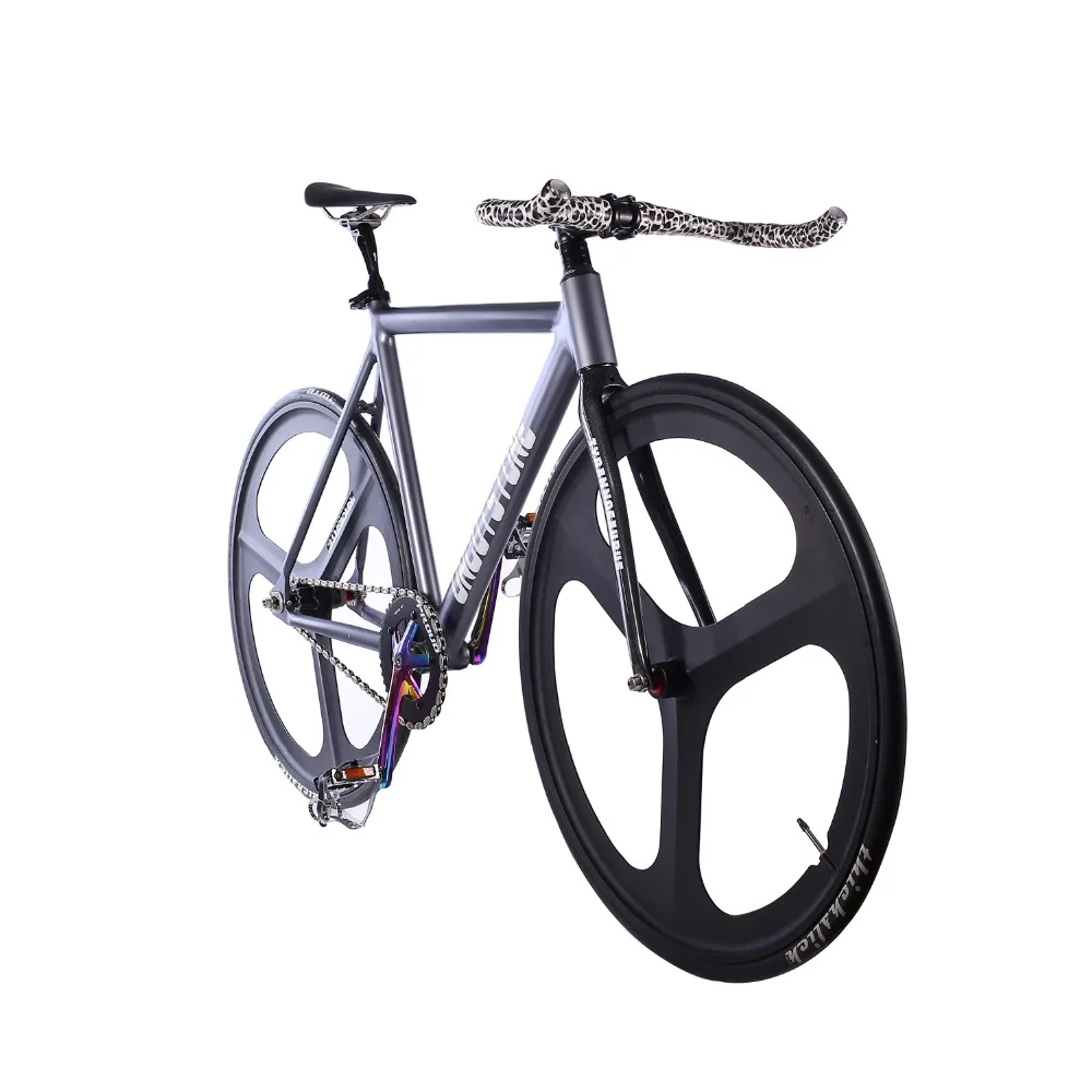 TRACK Bike 54CM DIY 700C Fixie frame Aluminum alloy Fixed Gear Bike Track Bicycle Magnesium Alloy wheel