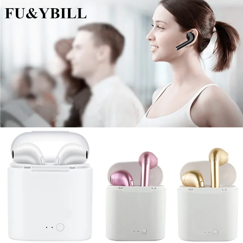 Fu Y Bill New I7 Bluetooth Earphone Twins Bluetooth V4 2 Stereo Headset Earphone For Iphone