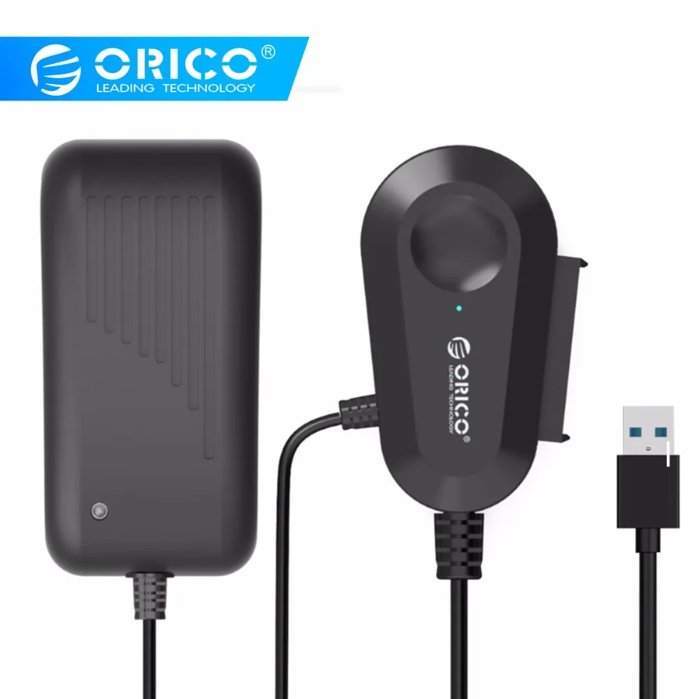 

ORICO USB 3.0 to SATA Converter Adapter Cable for 2.5/3.5 inch Hard Drive HDD/SSD with 12V2A Power Adapter- Black (35UTS)