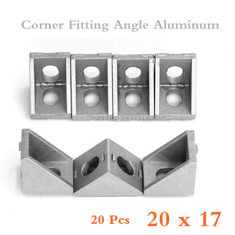 

20pc 20*17 corner fitting angle aluminum 20 x 20 x 17 L connector bracket fastener match use 2020 industrial aluminum profile