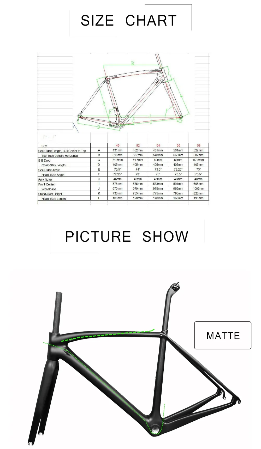 Cheap Light weight T1000 UD matte/glossy carbon road bicycle frame racing bike frame Mechanical/Di2 (logo,available) 3