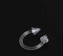 2Pcs/lot Clear Acrylic Ball Punk Bar Lip Ring Silicone Eyebrow Piercing industrial Piercings Labret Piercing Tragus Piercing 