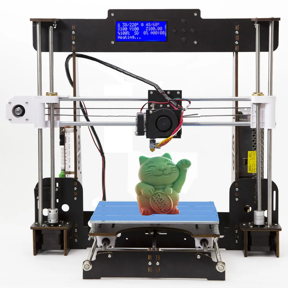 3d принтер DIY A8 Высокая точность рабочего стола Prusa i3 DIY ЖК-экран принтер дерево Impresora 3d сбой питания печать