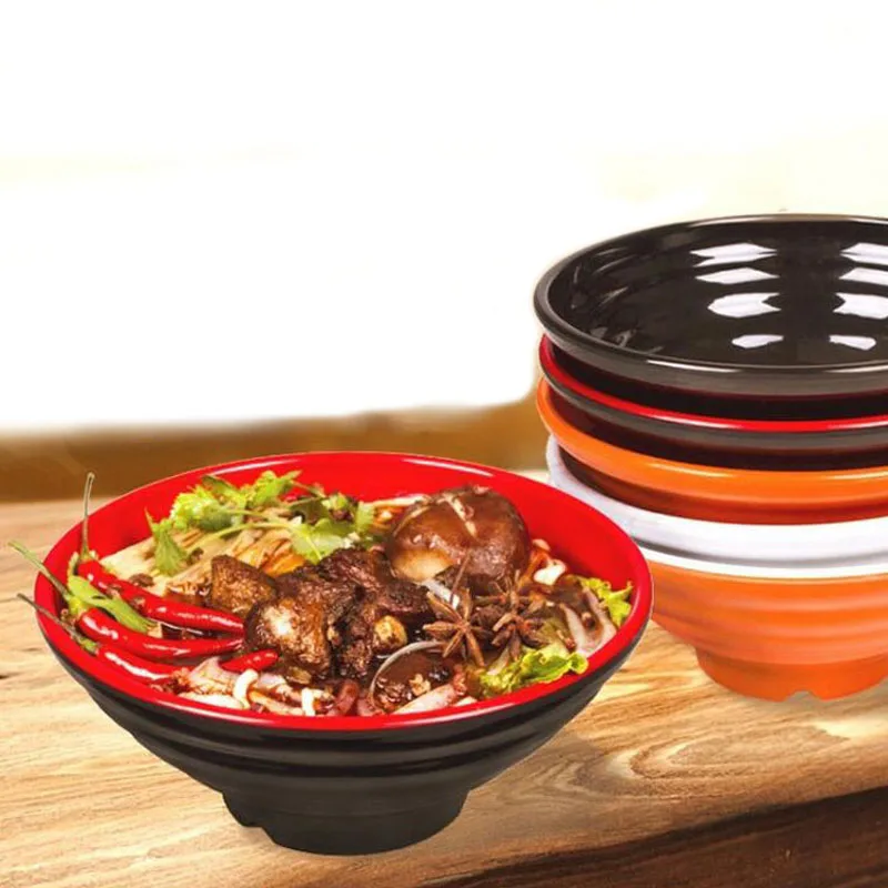 Melamine Dinnerware Noodle Bowl Cone Ring Striae Bowl With Chain