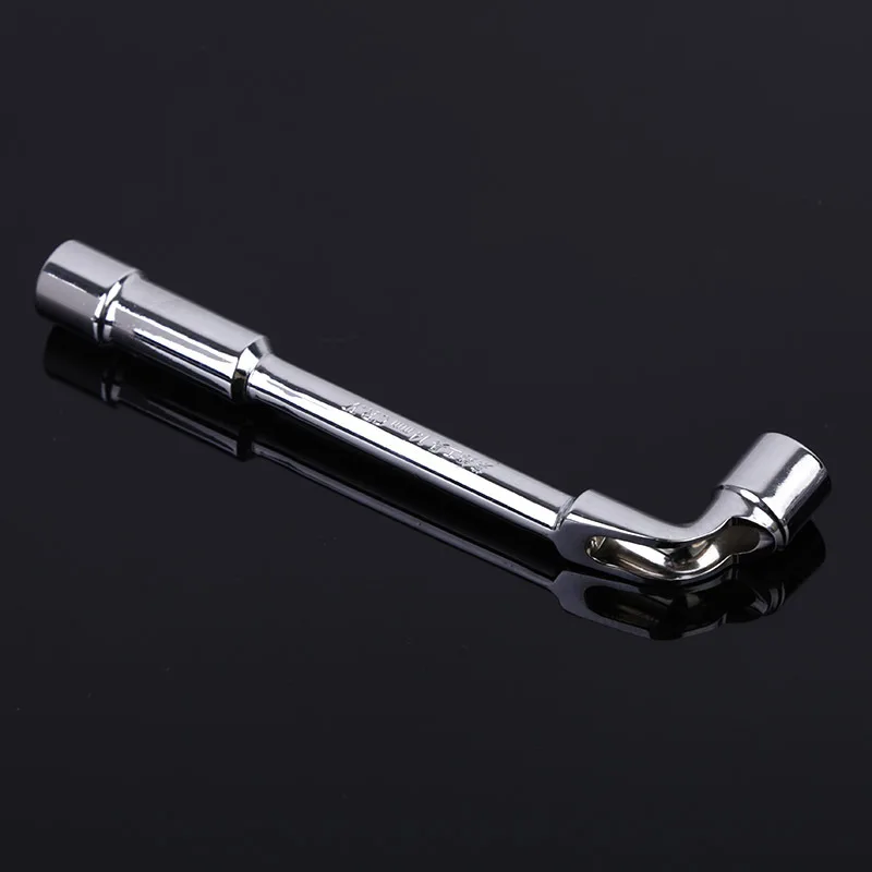 10mm L type angled socket wrench spanner with thru hole, Chome vanadium