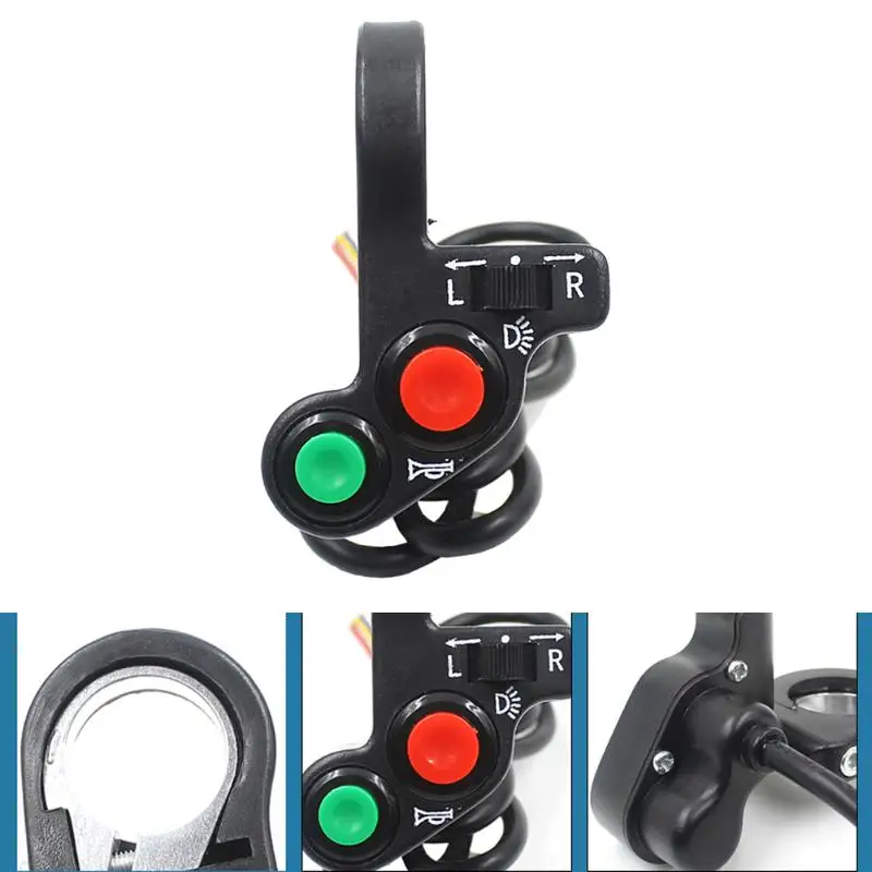 Мотоцикл электрический велосипед/Фонари скутера сигнал поворота и рупорный переключатель кнопка включения/выключения W/красные зеленые кнопки 22 мм Диаметр руля