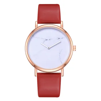 

Ladies Simple Solid Pattern Wristwatch Clock Leather Strap Fashion Women Watches10.31
