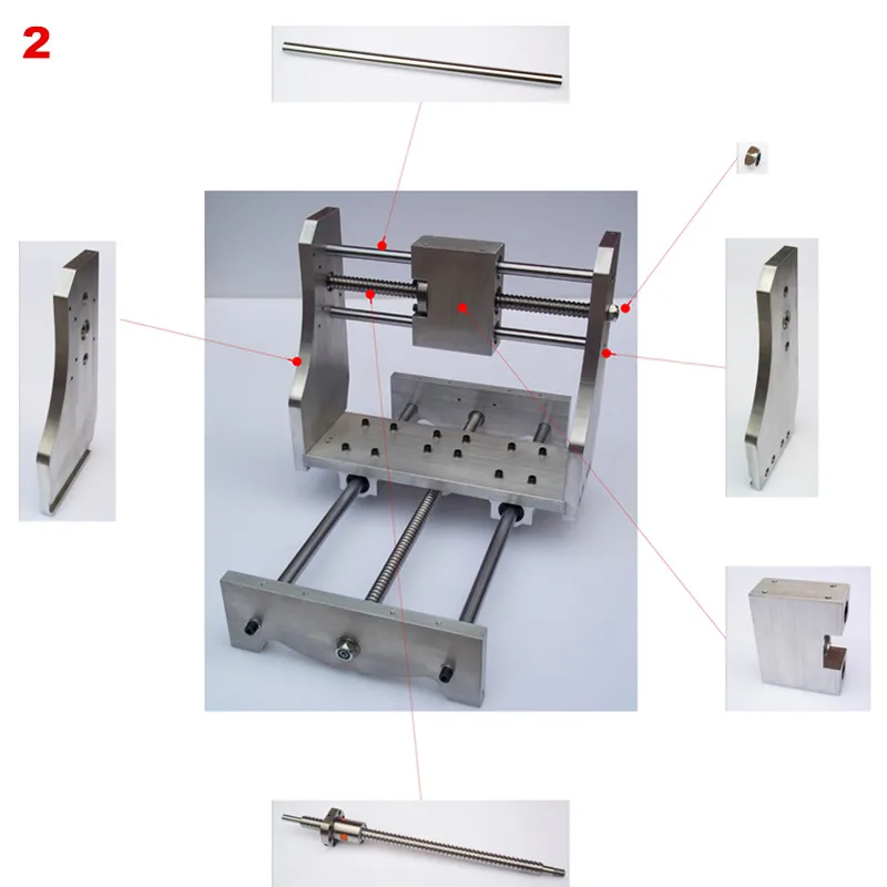 Мини ЧПУ гравировальный станок 3040 токарный станок кровать комплект шариковый винт DIY рамка для фрезерного станка