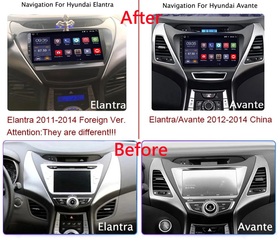 Sale 9 inch 2.5D IPS HD multi-touch screen Android8.1 2G RAM 32G ROM NAVI For Hyundai ELANTRA korea 2011-2013 with BT USB WIFI SWC 2