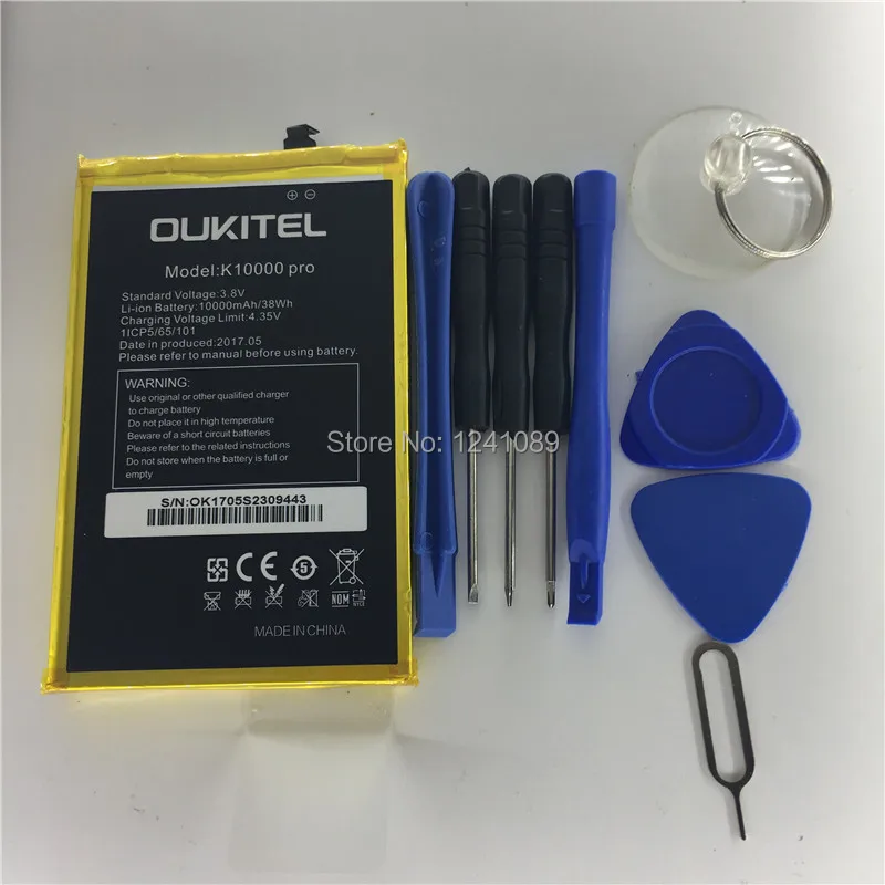 Preise 100% original batterie für OUKITEL k10000 pro batterie 10000mAh 5,5 zoll MTK6750T + zerlegen werkzeug für OUKITEL k10000 pro batterie
