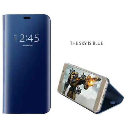 Для SONY Xperia XZ чехол с зеркальным видом Роскошный прозрачный флип-чехол для телефона для SONY Xperia XZ(F8332) чехол Funda Coque 5,2" - Цвет: Синий