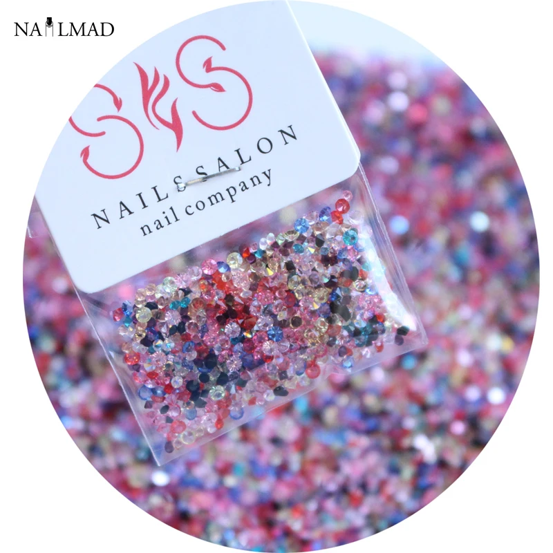 

300pcs Multi Color Rhinestone Pointed Nail Rhinestones Crystal Stone Nail Zircon Rhinestone Nail Art Decoration Accessory