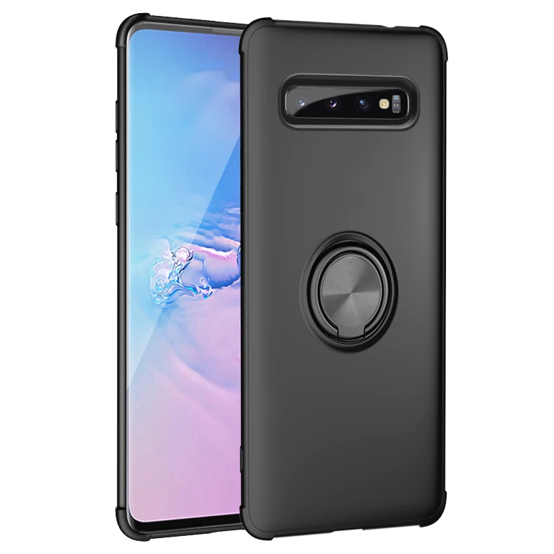 

360 Metal Ring Soft Silicon Case For Samsung Note 9 S10lite S10plus Magnet Holder Cover For Samsung Galaxy S9 S10 plus S9plus