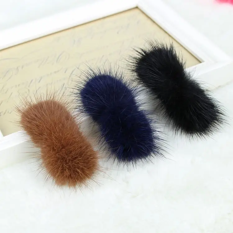 Натуральный мех Корейская версия высококачественных норковых волос украшения галстук-бабочка заколка из меха заколка для волос Головные уборы заколки для волос для женщин