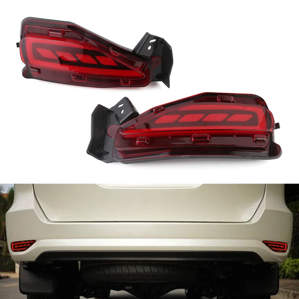 

For Toyota Fortuner 2015-2016 RED Car LED Rear Bumper Warning Light Break Lamp Tail Light D35