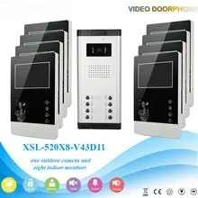 YobangSecurity Wired 4.3″ Inch Monitor Video Door Bell Phone Intercom Home Gate Entry Security Kit System For 8 Unit Apartment