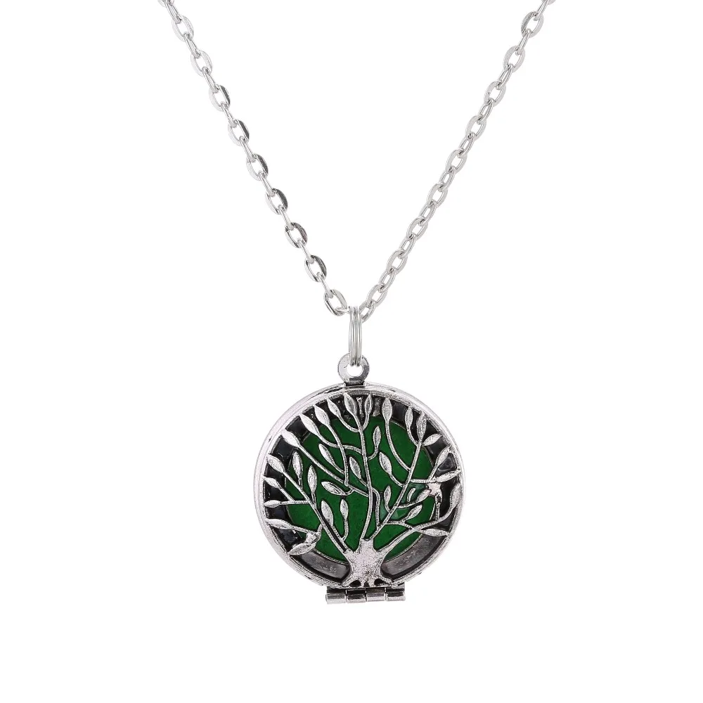 

Aromatherapy Locket Necklace Silver/Bronze color with Madala Flower Shaped Pendant Oil Essential Diffuser Necklace for Women