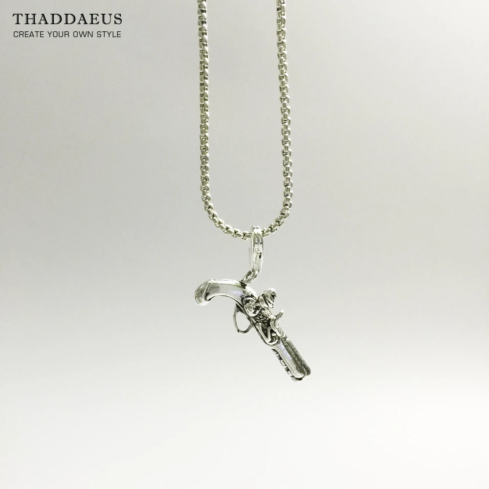 Пиратский пистолет, брендовые модные серебряные ювелирные изделия в форме сердца Томас Стиль Rebel Bijoux ожерелье аксессуары подарок для Ts женщин и Rebel мужчин