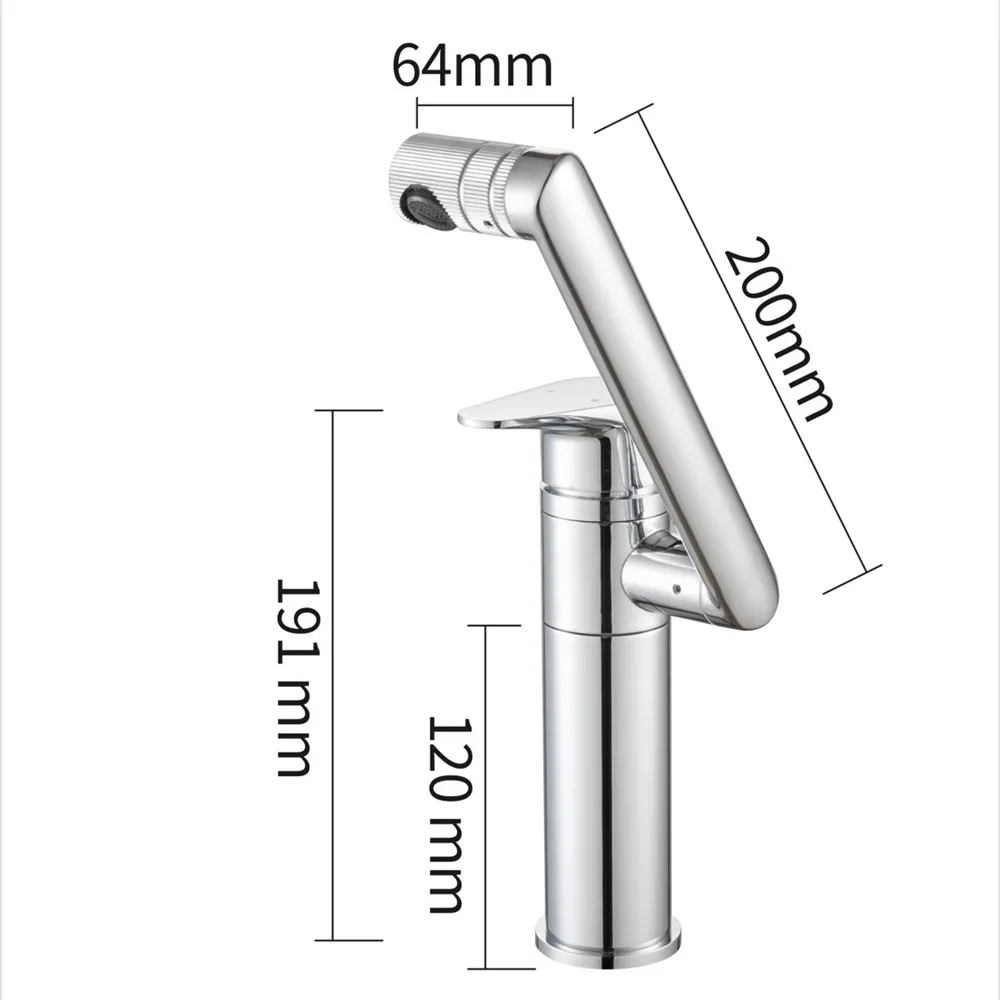 Deck Mounted Modern Chrome Finish Bathroom Hot And Cold Sink Basin Faucet Any Direction Rotating Hot And Cold Sink Water Tap 38