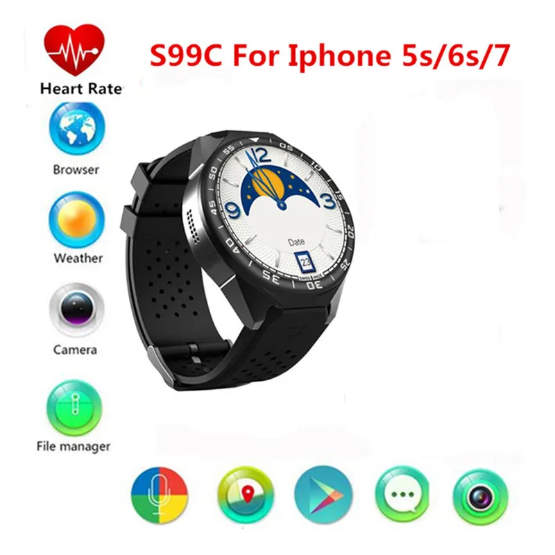 

S99C Smart Watch Support 3G Wifi Nano SIM Smart Watches 16GB ROM 1GB RAM Waterproof Heart Rate Pedometer Dial Call