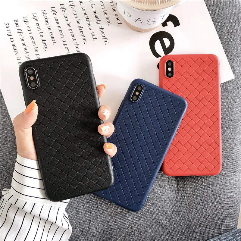 

Luxury Grid Weave pattern Case For Samsung Galaxy S10 S9 S8 Plus Note 9 8 S10e A50 A40 A30 A20 A10 Case Silicone Soft Cover Capa
