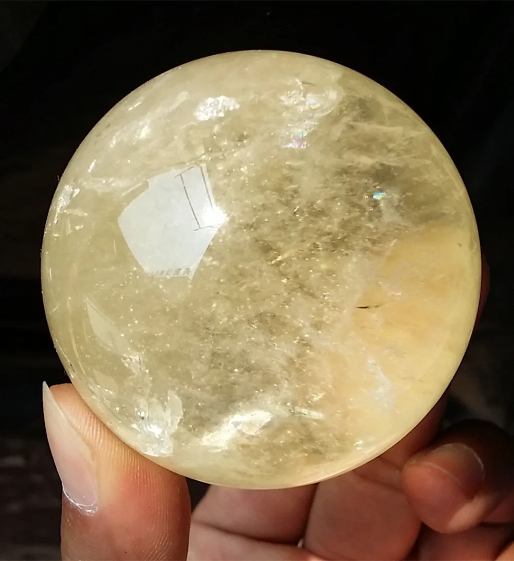 05016 57mm Rare Natural Citrine Quartz Crystal sphere ball healing !!