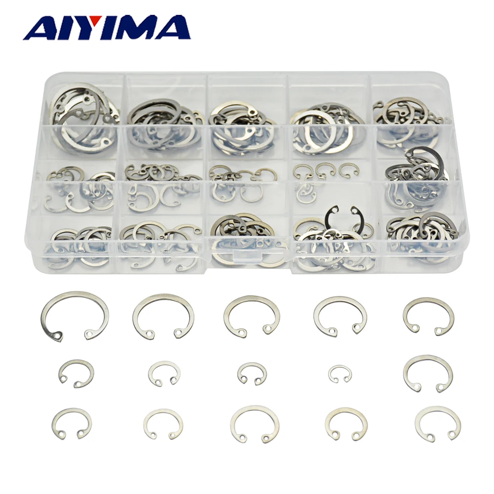 

150Pcs 15 Kinds Stainless Steel Internal Circlip 3mm-18mm Retaining Ring Snap Ring Kit