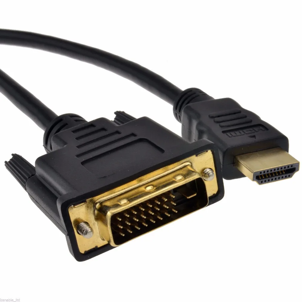 Кабель переходник с HDMI на DVI D 24 + 1 папа золотого цвета|Кабели для MP3/MP4-плееров| |