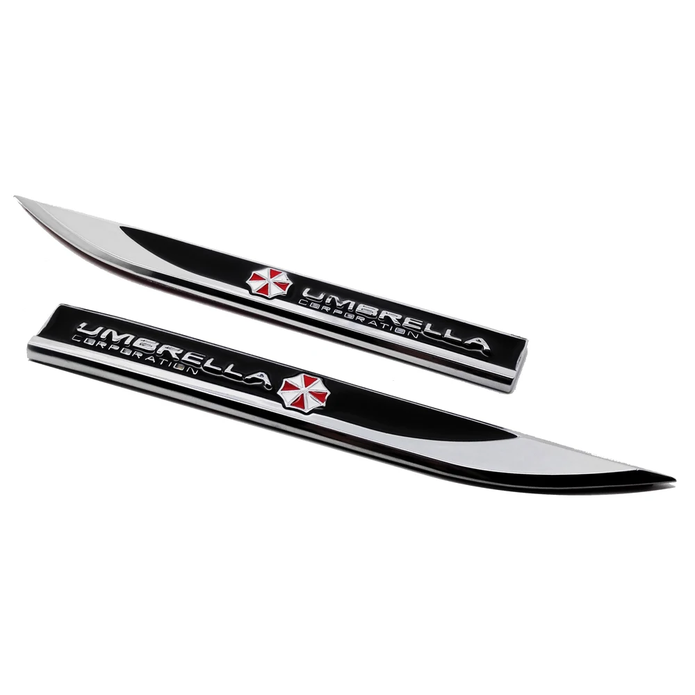 1 Pair Car Fender Side Sticker Metal Emblem Badge Decal Umbrella Logo For Buick Chevrolet Honda Toyota Mercedes Benz Mazda Lexus