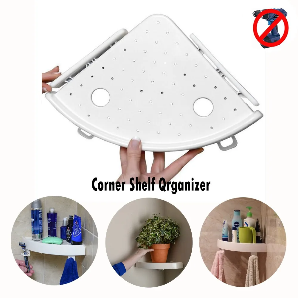 Corner Storage Holder Shelves Snap Up Wall Holder Bathroom Handy mounting